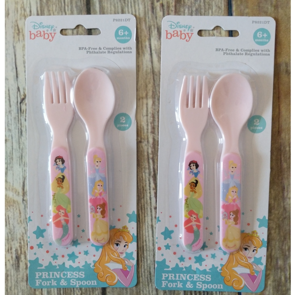 Nwt Disney Princess Fork and Spoon, 2 sets - Picture 1 of 4